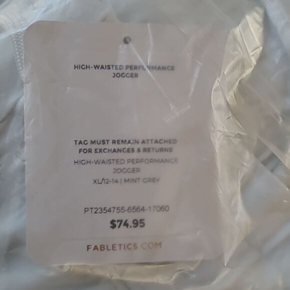 Fabletics High-Waisted Performance Jogger Size XL in Mint‎ Grey NWT in packaging - Picture 7 of 8